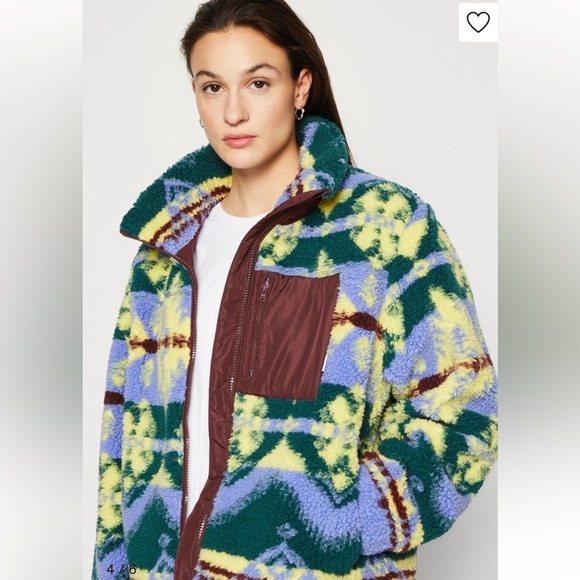 Wrangler Multi Colored Tribal Boho Southern Western Sherpa Fleece Zip Jacket NWT - Picture 11 of 16